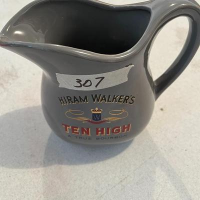 Vintage Hiram Walker's Ten High Pub Mug Water Pitcher - A True Bourbon