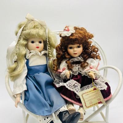 Collectors Choice Musical Porcelain Doll & Blonde Porcelain Doll