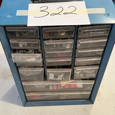 Akro-Mills Blue Bolt Caddy With Assorted Items
