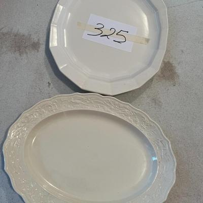 2 Off White Platters