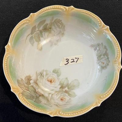 Vintage Rose Bowl Floral RS Tillowitz Silesia 5" Hand Painted