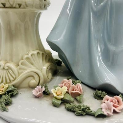 Porcelain Angel With Cherub Statue