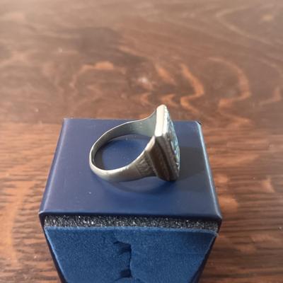STERLING SILVER RING WITH ABALONE STONE
