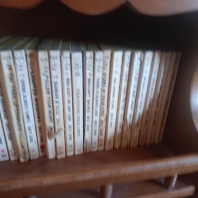 SMALL BOOKCASE FILLED WITH NOVELS