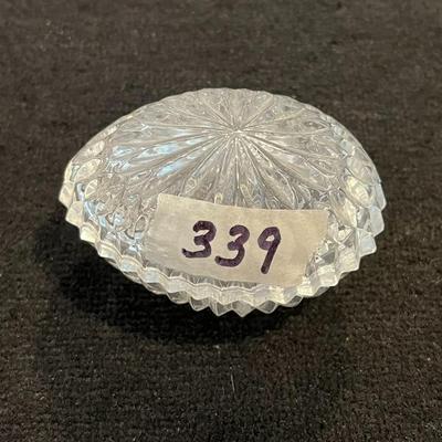 Vintage Gorham Chantilly Crystal Egg Jewelry Trinket Lidded Box West Germany