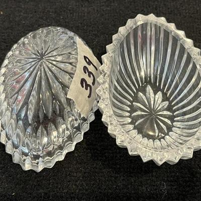 Vintage Gorham Chantilly Crystal Egg Jewelry Trinket Lidded Box West Germany