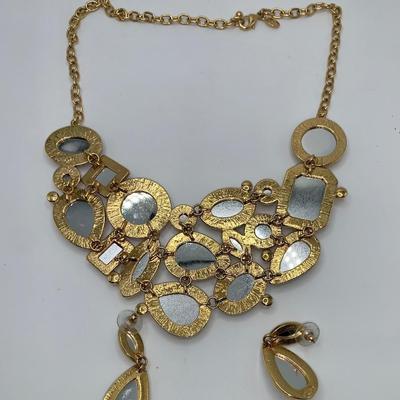 Joan Rivers Faceted Bib necklace and earring set
