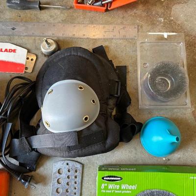WIRE AND GRINDING WHEELS, DRILL BITS, CORDLESS DRILL, KNEE PADS AND MORE