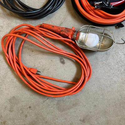 JUMPER CABLES, EXTENSION CORD AND TROUBLE LIGHT