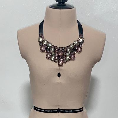 Joan Rivers Bib Necklace in Mirrored tones of amethyst and smoke