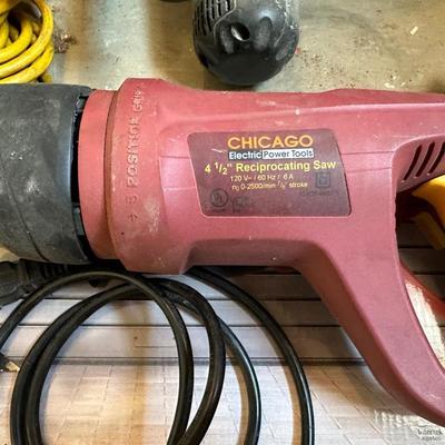 ELECTRIC CHAIN SAW, SAWZ ALL, GRINDER AND EXTENSION CORD