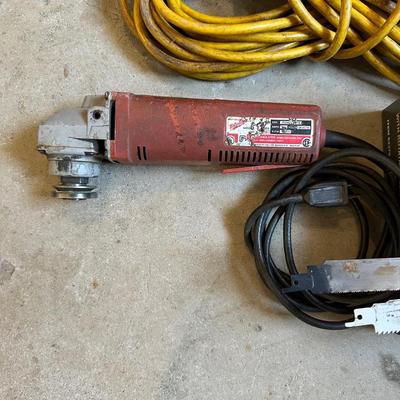 ELECTRIC CHAIN SAW, SAWZ ALL, GRINDER AND EXTENSION CORD