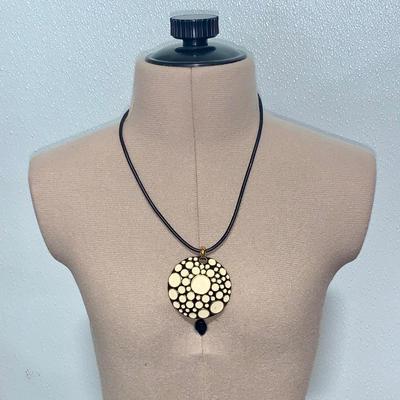 Joan Rivers Pendant Drop Cream Modern dots