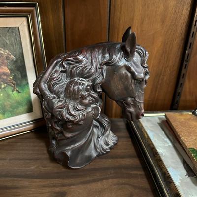 PICTURES OF HORSES AND A HORSE STATUE