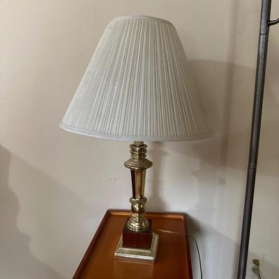 FLOOR AND TABLE LAMPS WITH A SIDE TABLE ON WHEELS