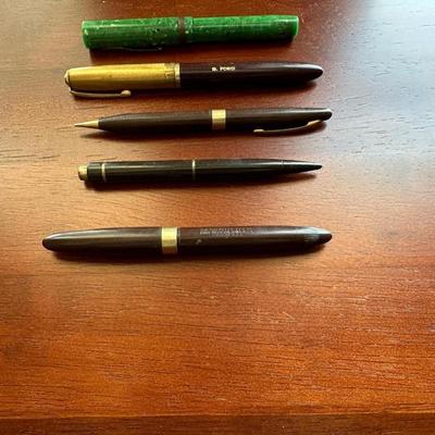 FOUNTAIN PENS AND 2 PENCILS (14K TIP ON ONE PEN)