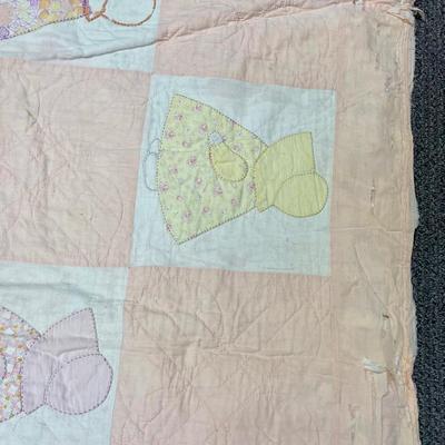 Vintage Quilt Dutch Doll Sun Bonnet Sue Prairie Doll Pastel Colors