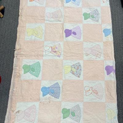 Vintage Quilt Dutch Doll Sun Bonnet Sue Prairie Doll Pastel Colors