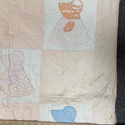 Vintage Quilt Dutch Doll Sun Bonnet Sue Prairie Doll Pastel Colors