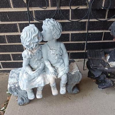 2 RESIN YARD STATUES