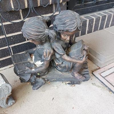 2 RESIN YARD STATUES