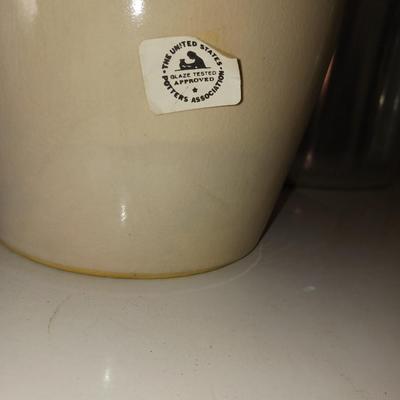 CLAY PITCHER, VINTAGE JAR AND CANNING POT