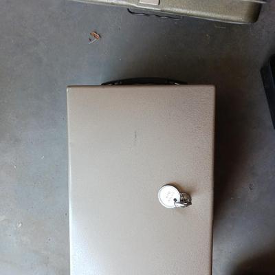 VARIOUS BOXES AND CONTAINERS INCLUDING A LOCKING SAFE