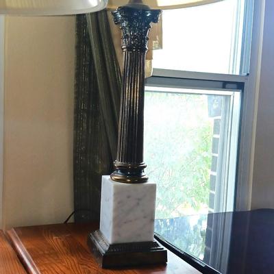 2 MARBLE BASE TABLE LAMPS