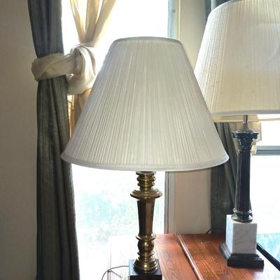2 MARBLE BASE TABLE LAMPS