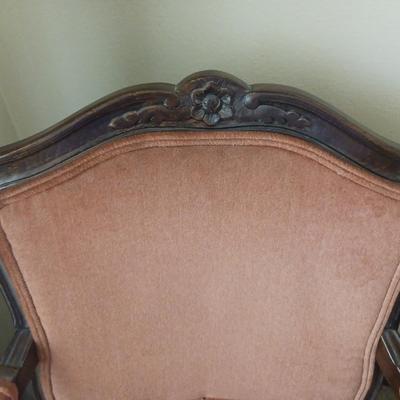 2 ANTIQUE TUFTED ARM CHAIRS