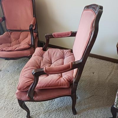 2 ANTIQUE TUFTED ARM CHAIRS