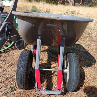 ACE HARDWARE WHEELBARROW AND A GARDEN HOSE REEL
