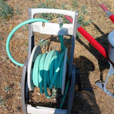 ACE HARDWARE WHEELBARROW AND A GARDEN HOSE REEL