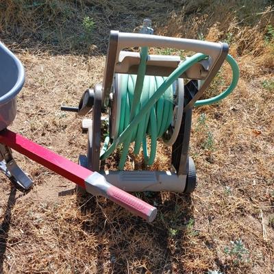 ACE HARDWARE WHEELBARROW AND A GARDEN HOSE REEL