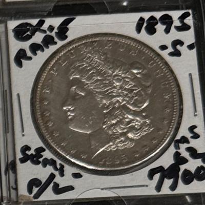 1895 S MORGAN MS 62 rarest of dates U S coin