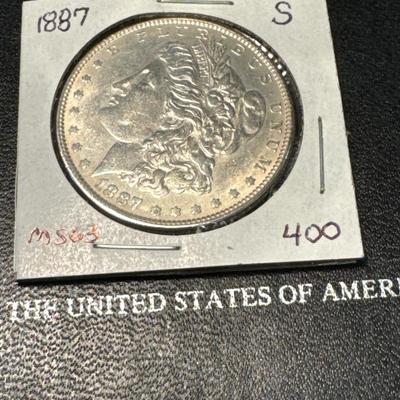 1887 S MORGAN MS63 US COIN 1$