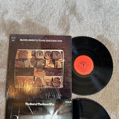 THE BEST OF THE GUESS WHO & BLOOD, SWEAT & TEARS GREATEST HITS RECORD ALBUMS