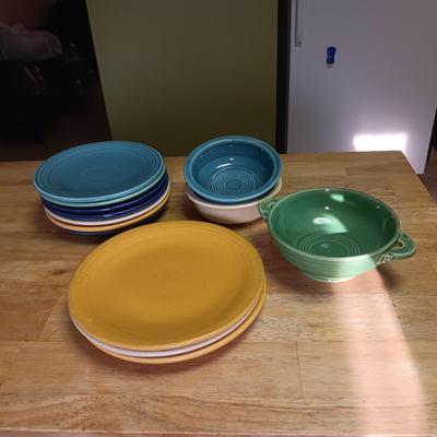AN ASSORTMENT OF FIESTAWARE DISHES