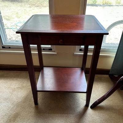 COAT RACK, 2 TIER SIDE TABLE AND 2 PICTURES