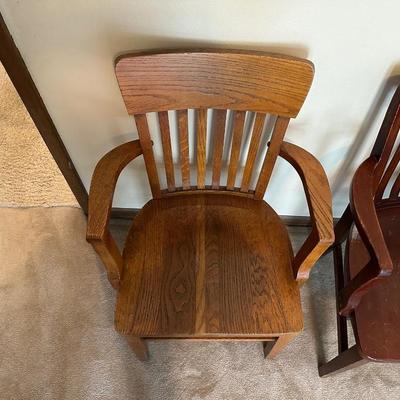 2 SOLID WOOD DESK CHAIRS