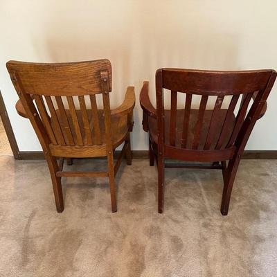 2 SOLID WOOD DESK CHAIRS