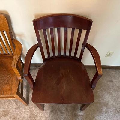 2 SOLID WOOD DESK CHAIRS