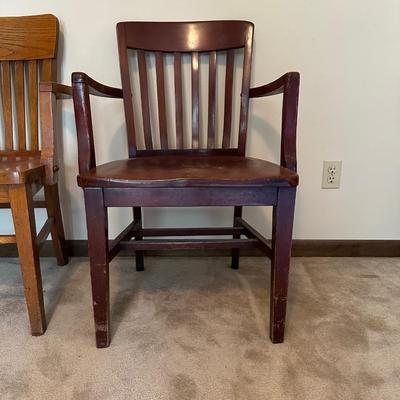 2 SOLID WOOD DESK CHAIRS