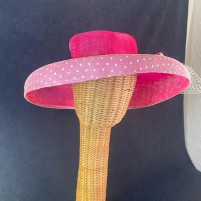Pink Dotted Swiss Fancy Hat