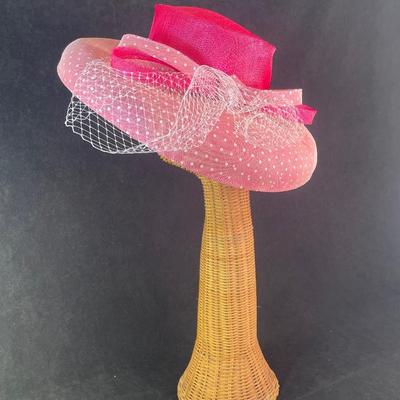 Pink Dotted Swiss Fancy Hat