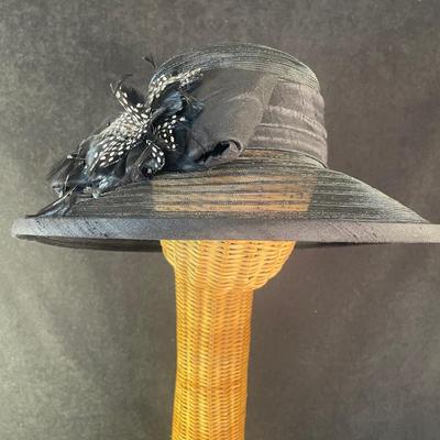 Black Sheer with Feather Bow