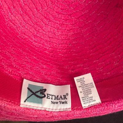 Pink Raffia Rolled Brim