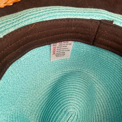 Turquoise Straw Fedora