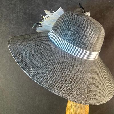 Wide Brim Hat with Yellow Bow