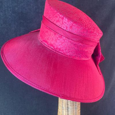 Red Wide Brim Hat with Bow